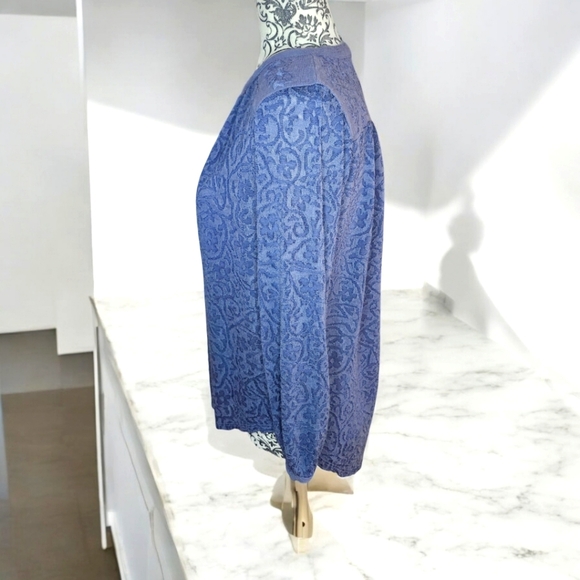 LUCKY BRAND Blue Floral Hi Lo Tunic- Small - Picture 2 of 6